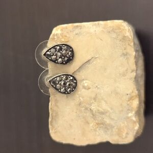 Teardrop Black and Gunmetal Studs